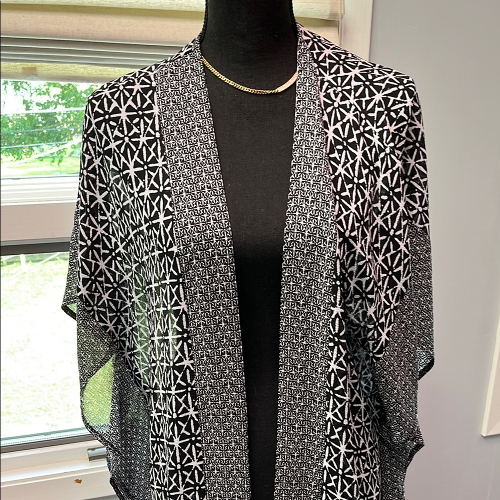 Kona Sol Black and White Sheer Cover-Up